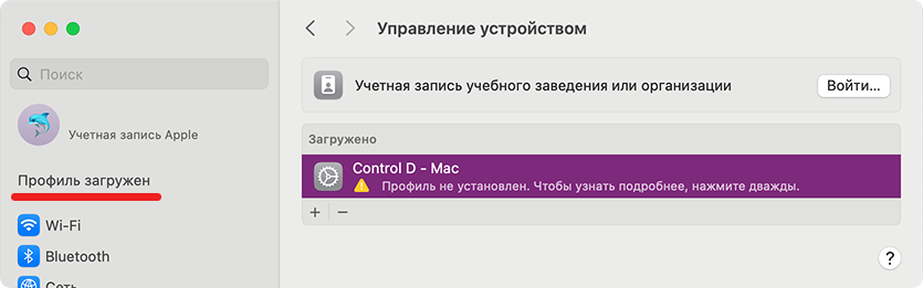 Профиль загружен